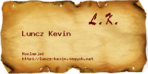 Luncz Kevin névjegykártya