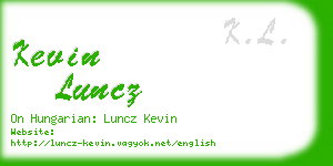 kevin luncz business card